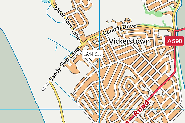 LA14 3JJ map - OS VectorMap District (Ordnance Survey) LA14 3JJ map - OS VectorMap District (Ordnance Survey)