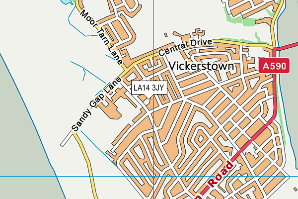 LA14 3JY map - OS VectorMap District (Ordnance Survey) LA14 3JY map - OS VectorMap District (Ordnance Survey)