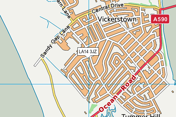 LA14 3JZ map - OS VectorMap District (Ordnance Survey) LA14 3JZ map - OS VectorMap District (Ordnance Survey)