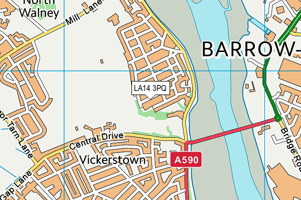 LA14 3PQ map - OS VectorMap District (Ordnance Survey) LA14 3PQ map - OS VectorMap District (Ordnance Survey)
