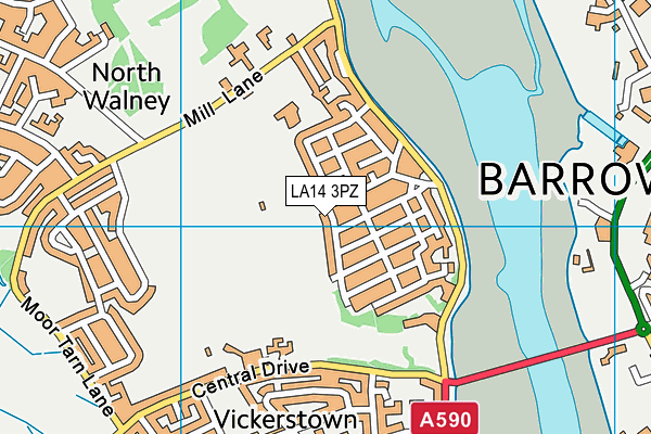 LA14 3PZ map - OS VectorMap District (Ordnance Survey) LA14 3PZ map - OS VectorMap District (Ordnance Survey)