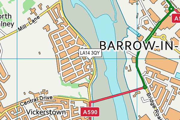 LA14 3QY map - OS VectorMap District (Ordnance Survey) LA14 3QY map - OS VectorMap District (Ordnance Survey)