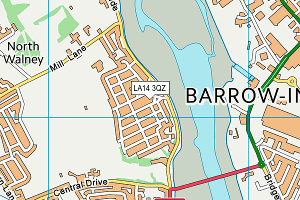LA14 3QZ map - OS VectorMap District (Ordnance Survey) LA14 3QZ map - OS VectorMap District (Ordnance Survey)