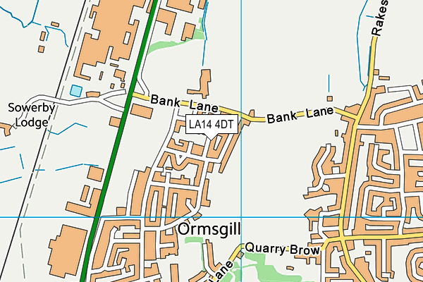 LA14 4DT map - OS VectorMap District (Ordnance Survey) LA14 4DT map - OS VectorMap District (Ordnance Survey)