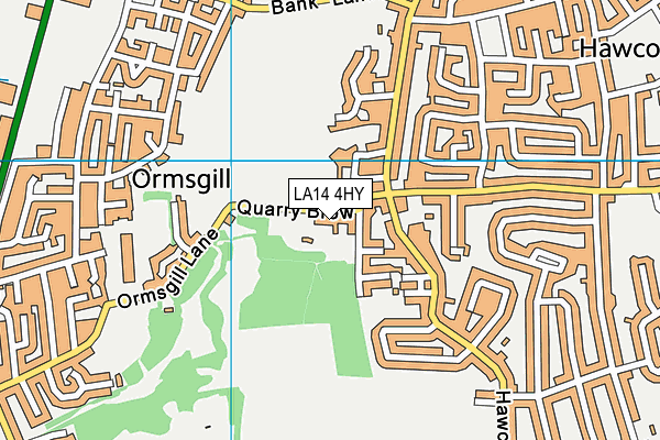 LA14 4HY map - OS VectorMap District (Ordnance Survey) LA14 4HY map - OS VectorMap District (Ordnance Survey)