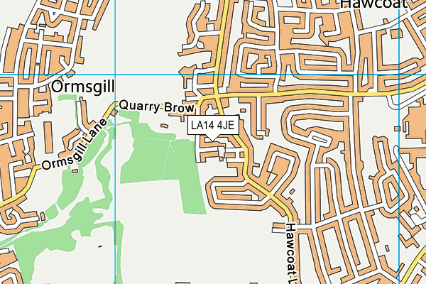LA14 4JE map - OS VectorMap District (Ordnance Survey) LA14 4JE map - OS VectorMap District (Ordnance Survey)