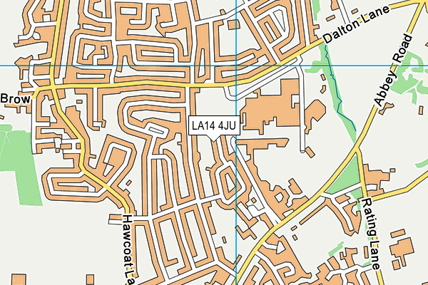LA14 4JU map - OS VectorMap District (Ordnance Survey) LA14 4JU map - OS VectorMap District (Ordnance Survey)