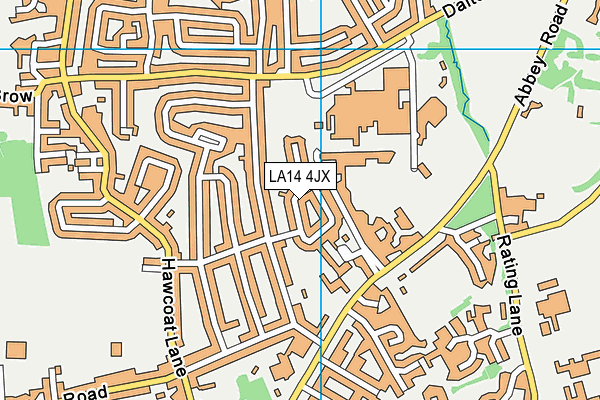 LA14 4JX map - OS VectorMap District (Ordnance Survey) LA14 4JX map - OS VectorMap District (Ordnance Survey)