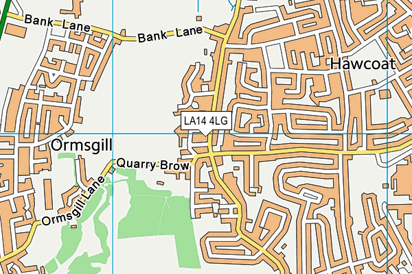 LA14 4LG map - OS VectorMap District (Ordnance Survey) LA14 4LG map - OS VectorMap District (Ordnance Survey)