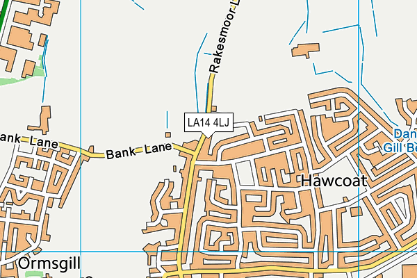 LA14 4LJ map - OS VectorMap District (Ordnance Survey) LA14 4LJ map - OS VectorMap District (Ordnance Survey)