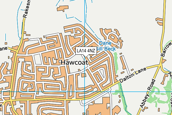 LA14 4NZ map - OS VectorMap District (Ordnance Survey) LA14 4NZ map - OS VectorMap District (Ordnance Survey)