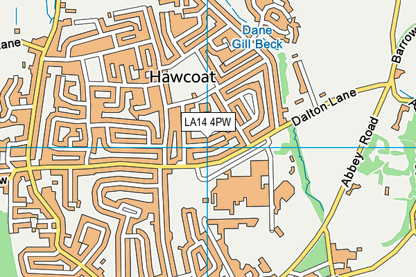 LA14 4PW map - OS VectorMap District (Ordnance Survey) LA14 4PW map - OS VectorMap District (Ordnance Survey)