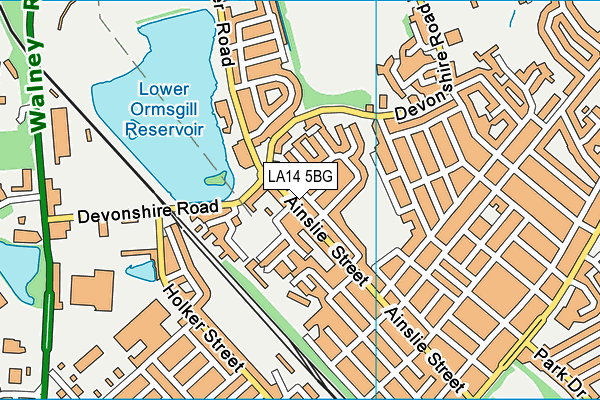 LA14 5BG map - OS VectorMap District (Ordnance Survey) LA14 5BG map - OS VectorMap District (Ordnance Survey)