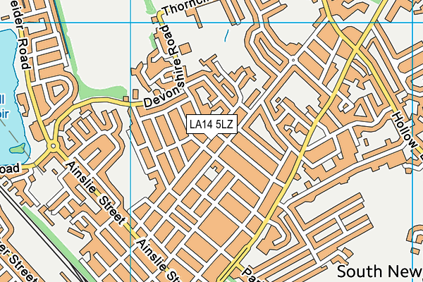 LA14 5LZ map - OS VectorMap District (Ordnance Survey) LA14 5LZ map - OS VectorMap District (Ordnance Survey)