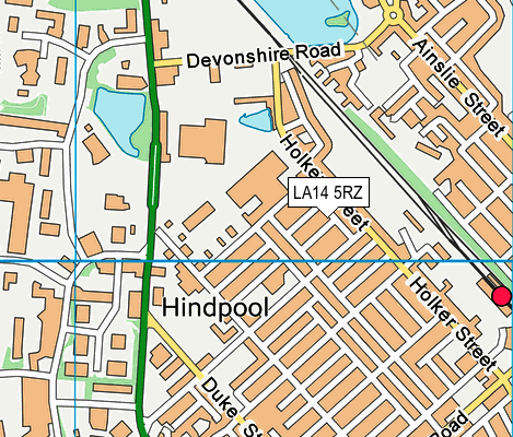 LA14 5RZ map - OS VectorMap District (Ordnance Survey) LA14 5RZ map - OS VectorMap District (Ordnance Survey)
