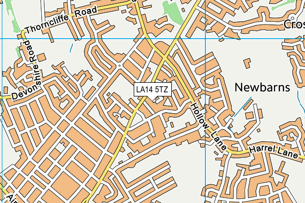 LA14 5TZ map - OS VectorMap District (Ordnance Survey) LA14 5TZ map - OS VectorMap District (Ordnance Survey)