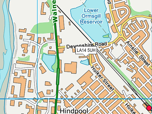 LA14 5UH map - OS VectorMap District (Ordnance Survey)
