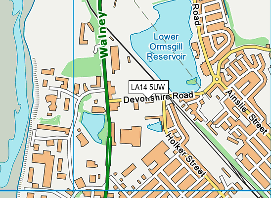 LA14 5UW map - OS VectorMap District (Ordnance Survey) LA14 5UW map - OS VectorMap District (Ordnance Survey)