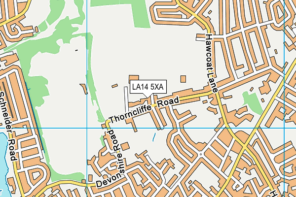 LA14 5XA map - OS VectorMap District (Ordnance Survey) LA14 5XA map - OS VectorMap District (Ordnance Survey)
