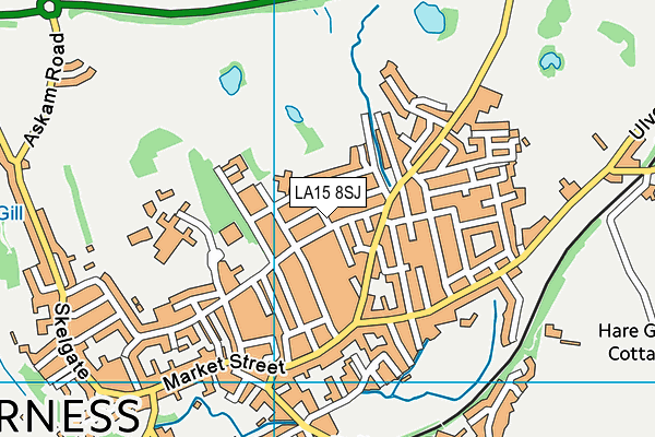 LA15 8SJ map - OS VectorMap District (Ordnance Survey) LA15 8SJ map - OS VectorMap District (Ordnance Survey)