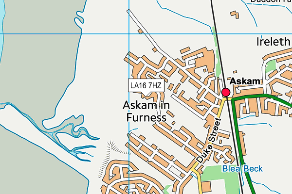 LA16 7HZ map - OS VectorMap District (Ordnance Survey)