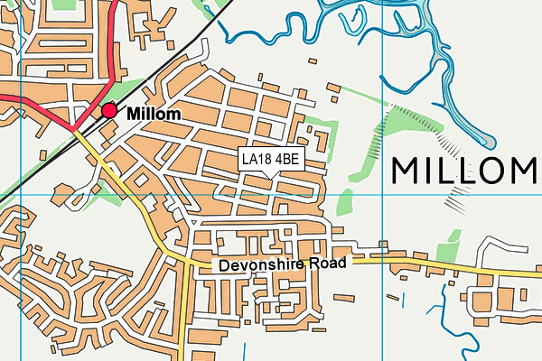 LA18 4BE map - OS VectorMap District (Ordnance Survey) LA18 4BE map - OS VectorMap District (Ordnance Survey)
