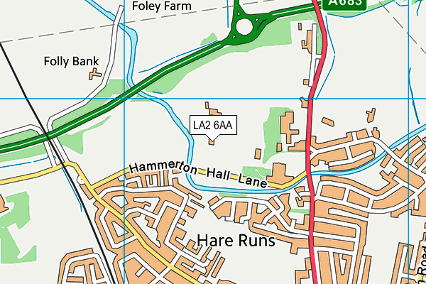 LA2 6AA map - OS VectorMap District (Ordnance Survey) LA2 6AA map - OS VectorMap District (Ordnance Survey)