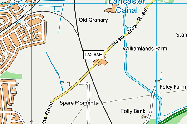 LA2 6AE map - OS VectorMap District (Ordnance Survey) LA2 6AE map - OS VectorMap District (Ordnance Survey)