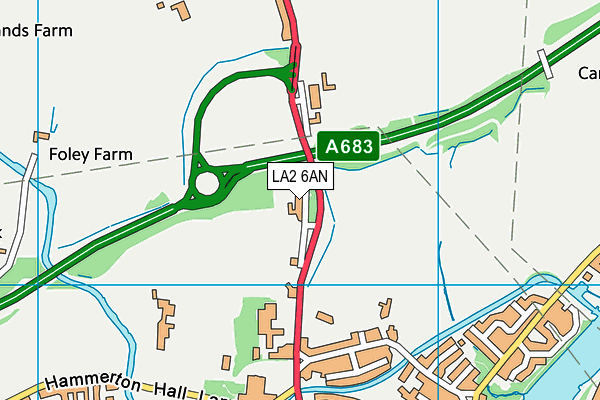 LA2 6AN map - OS VectorMap District (Ordnance Survey) LA2 6AN map - OS VectorMap District (Ordnance Survey)
