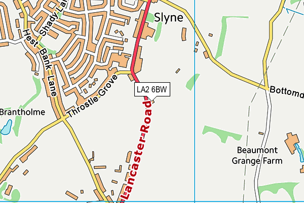 LA2 6BW map - OS VectorMap District (Ordnance Survey) LA2 6BW map - OS VectorMap District (Ordnance Survey)