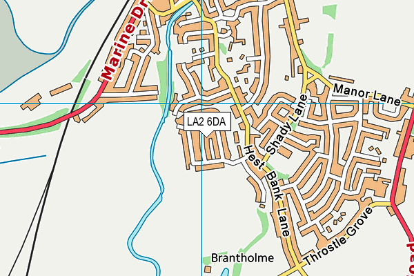 LA2 6DA map - OS VectorMap District (Ordnance Survey) LA2 6DA map - OS VectorMap District (Ordnance Survey)