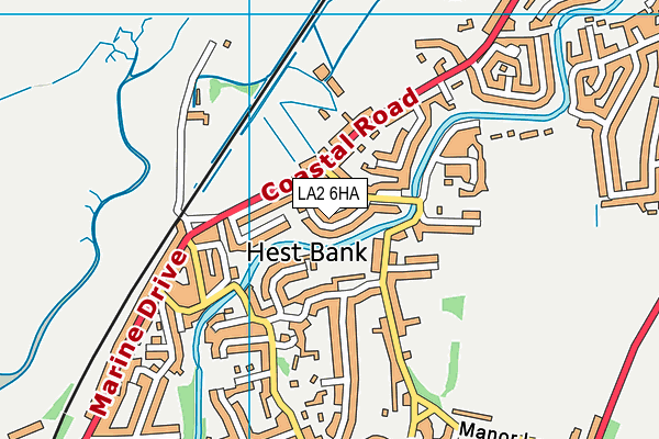 LA2 6HA map - OS VectorMap District (Ordnance Survey) LA2 6HA map - OS VectorMap District (Ordnance Survey)