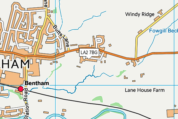 LA2 7BG map - OS VectorMap District (Ordnance Survey) LA2 7BG map - OS VectorMap District (Ordnance Survey)