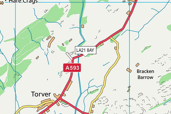 LA21 8AY map - OS VectorMap District (Ordnance Survey) LA21 8AY map - OS VectorMap District (Ordnance Survey)