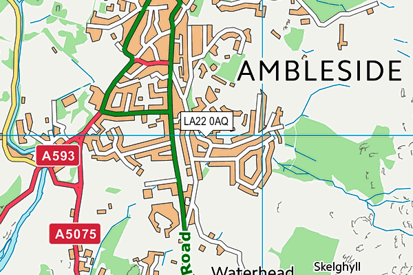 LA22 0AQ map - OS VectorMap District (Ordnance Survey)