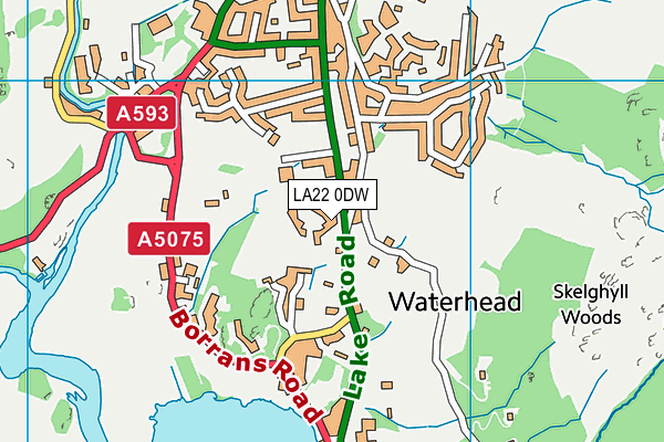 LA22 0DW map - OS VectorMap District (Ordnance Survey) LA22 0DW map - OS VectorMap District (Ordnance Survey)