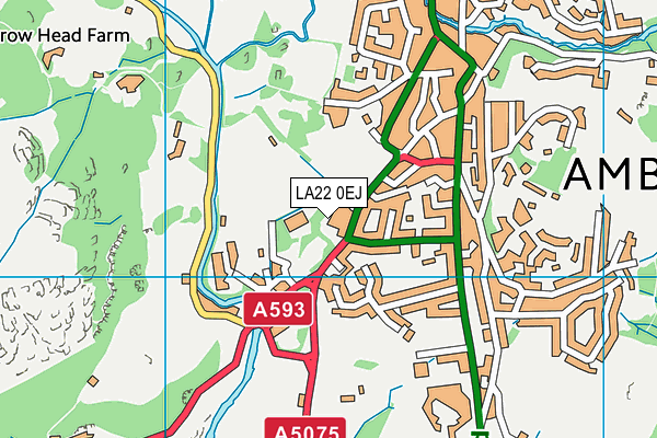 LA22 0EJ map - OS VectorMap District (Ordnance Survey) LA22 0EJ map - OS VectorMap District (Ordnance Survey)