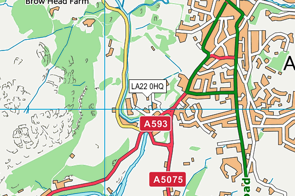 LA22 0HQ map - OS VectorMap District (Ordnance Survey)