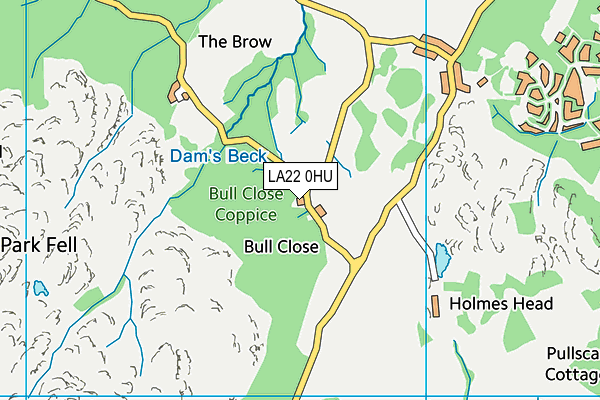 LA22 0HU map - OS VectorMap District (Ordnance Survey)