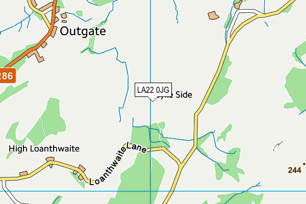 LA22 0JG map - OS VectorMap District (Ordnance Survey) LA22 0JG map - OS VectorMap District (Ordnance Survey)