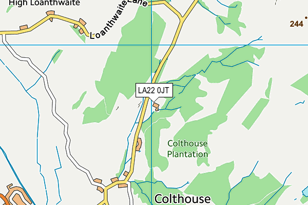 LA22 0JT map - OS VectorMap District (Ordnance Survey) LA22 0JT map - OS VectorMap District (Ordnance Survey)