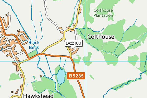 LA22 0JU map - OS VectorMap District (Ordnance Survey) LA22 0JU map - OS VectorMap District (Ordnance Survey)