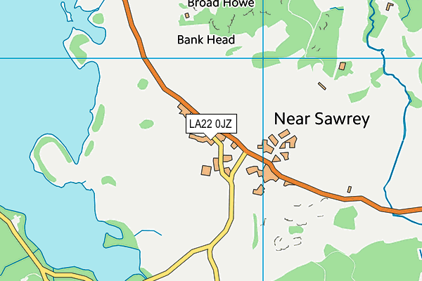 LA22 0JZ map - OS VectorMap District (Ordnance Survey) LA22 0JZ map - OS VectorMap District (Ordnance Survey)