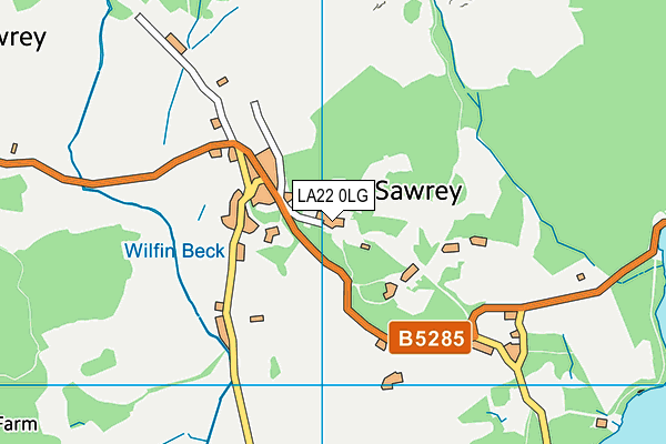 LA22 0LG map - OS VectorMap District (Ordnance Survey) LA22 0LG map - OS VectorMap District (Ordnance Survey)