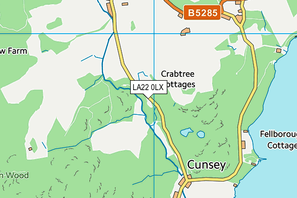 LA22 0LX map - OS VectorMap District (Ordnance Survey) LA22 0LX map - OS VectorMap District (Ordnance Survey)