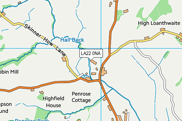 LA22 0NA map - OS VectorMap District (Ordnance Survey)