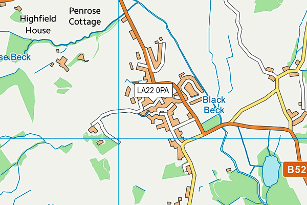 LA22 0PA map - OS VectorMap District (Ordnance Survey) LA22 0PA map - OS VectorMap District (Ordnance Survey)