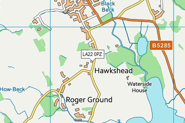 LA22 0PZ map - OS VectorMap District (Ordnance Survey) LA22 0PZ map - OS VectorMap District (Ordnance Survey)