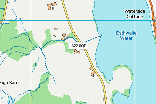 LA22 0QD map - OS VectorMap District (Ordnance Survey) LA22 0QD map - OS VectorMap District (Ordnance Survey)