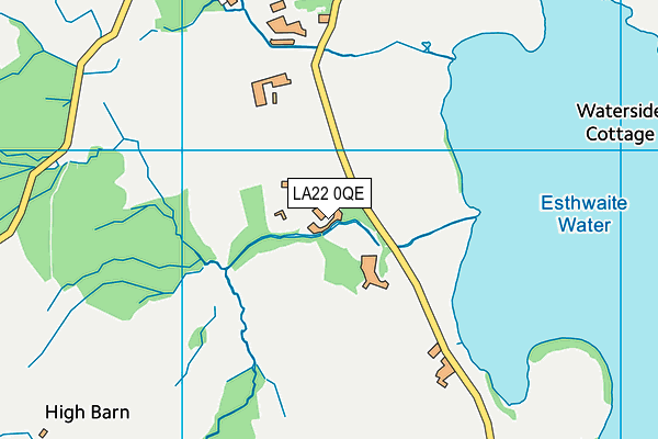 LA22 0QE map - OS VectorMap District (Ordnance Survey) LA22 0QE map - OS VectorMap District (Ordnance Survey)